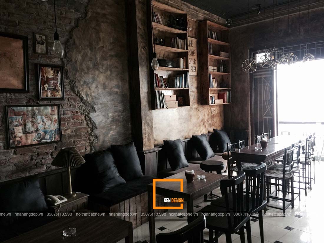 thiết kế quán cafe phong cách công nghiệp